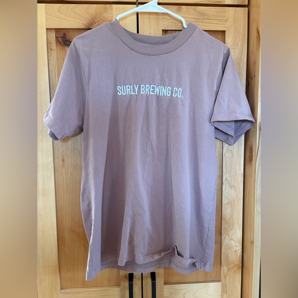 Ascolour women’s classic Mauve Surly Brewing Co embroidered Logo T-Shirt small S
